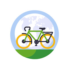 Fototapeta premium Global Cycling-Eco Friendly Bicycle-Sustainable Transportation-Earth Friendly Bike-Worldwide Cycling Promotion-Environmentally Conscious Ride