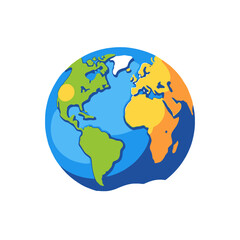 Obraz premium Colorful Globe Illustration-World Map Artwork-Geographic Representation-Educational Resource-Global Awareness-Earth Icon-Continents Depiction-Cartography Art