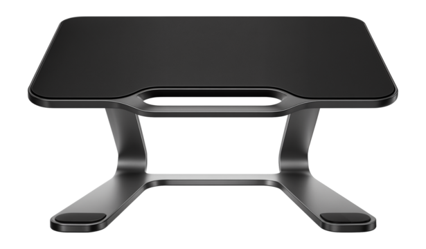 Laptop riser stand with ergonomic design and cable management slot