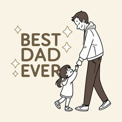 Glittery Best Dad Ever Drawing