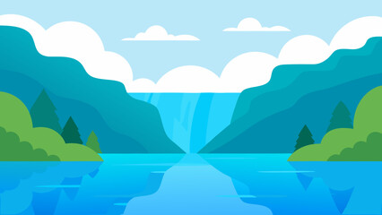 landscape with mountains and blue sky