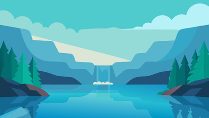 mountain landscape with lake