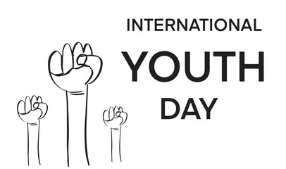 international youth day fist friendship community global drawing element black color design graphic togetherness happy international Youth Day awareness freedom event international Youth Day community
