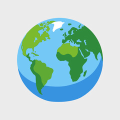 Obraz premium Cartoon Earth Globe Illustration-World Geography Clipart-Continents and Oceans-Global Awareness Graphic-Educational Resource-Planet Earth Vector Image