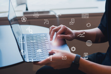 ビジネスシーン、ネットワークイメージ、IT、クラウド、DX、デジタルワークフロー