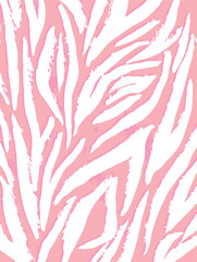 Seamless zebra skin pattern with isolated abstract hand drawn art wild leopard animal tiger skin background elements in black and white colors.Leopard , zebra and tiger mix furry skin seamless pattern