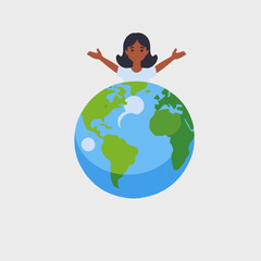 Celebrating Earth Day-Protecting Our Planet-Women holding the Earth-Sustainable Living-Environmental Awareness-Global Responsibility-Caring for the Environment-Mother Earth Image