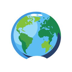 Fototapeta premium Globe Illustration-Earth with Continents-World Geography-Educational Resources-Global Awareness-Geographic Visualization-Earth Day-Planet Earth