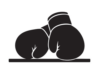 Hanging Boxing Gloves Silhouette Vector Illustration