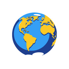Obraz premium Globe Illustration - Depicts Earth with Continents- Perfect for Geography and Global Studies- Educational Resource with Vibrant Colors