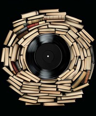 Isolated Stack of Old Books for Education and Learning in a Library Setting