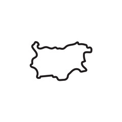 Bulgaria map icon thin vector sign symbol