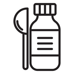 cough syrup icon thin vector sign symbol