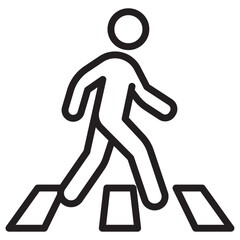 Crosswalk icon thin vector sign symbol