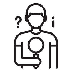 Curiosity icon thin vector sign symbol
