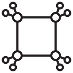 Cyclobutane molecular formula icon thin vector sign symbol