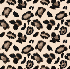 Animal leopard print seamless pattern, abstract spotted print, leopard or cheetah fur texture
