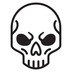 Evil skull icon thin vector sign symbol