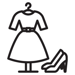 Fashion boutique icon thin vector sign symbol