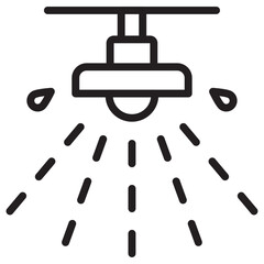 fire sprinkler icon thin vector sign symbol