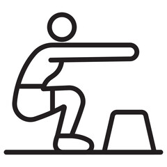 Fitness exercise icon thin vector sign symbol