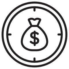 Obraz premium Funds hunting icon thin vector sign symbol