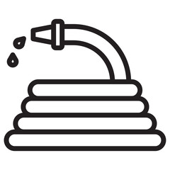 garden hose icon thin vector sign symbol