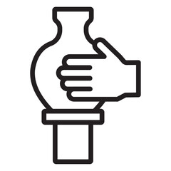 Handmade pottery icon thin vector sign symbol