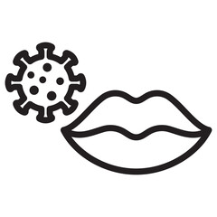 Herpes virus icon thin vector sign symbol
