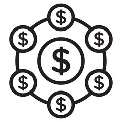 hedge fund icon thin vector sign symbol