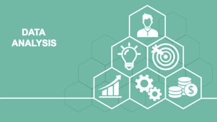 Internet, business, Technology and network concept. Data Analysis for Business and Finance Concept. Information report for digital business strategy. Virtual button. - Powered by Adobe