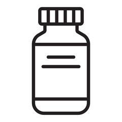injection vial icon thin vector sign symbol