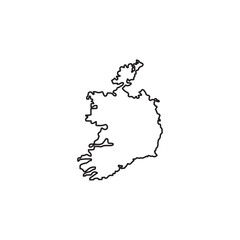 Ireland map icon thin vector sign symbol