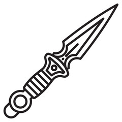 Kunai throwing knife icon thin vector sign symbol