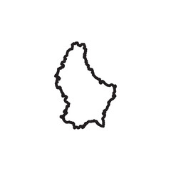Luxembourg country map icon thin vector sign symbol