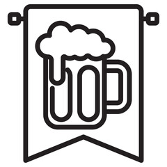 oktoberfest icon thin vector sign symbol