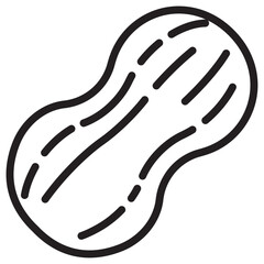 Peanut icon thin vector sign symbol