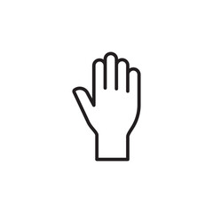Raised Hand icon thin vector sign symbol