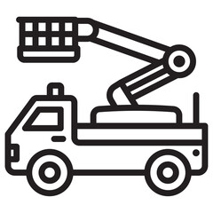 rescue truck basket icon thin vector sign symbol