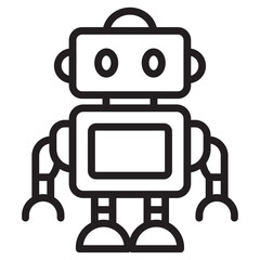 Robot Icon thin vector sign symbol