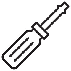 Screwdriver icon thin vector sign symbol