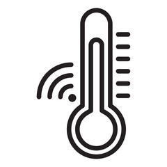 smart temperature icon thin vector sign symbol