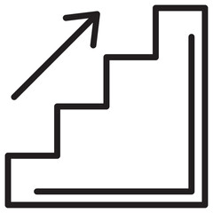 stairs icon thin vector sign symbol