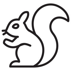 squirrel icon thin vector sign symbol