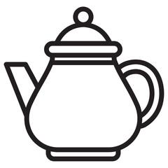 Teapot icon thin vector sign symbol