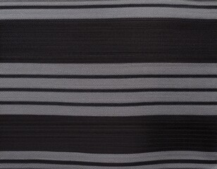 closeup of seamless fabric with horizontal black and gray stripes showing detailed texture and high fidelity weave