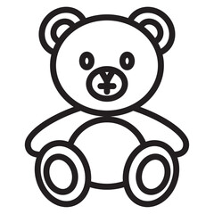 Teddy bear icon thin vector sign symbol