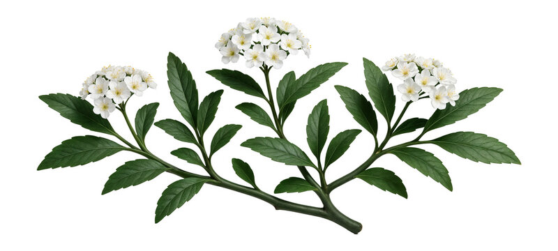 Low-growing spiraea with small, lance-shaped leaves and flat-topped clusters of white flowers