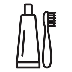 tooth brush icon thin vector sign symbol