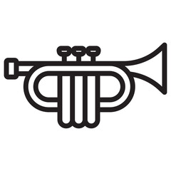 Trumpet icon thin vector sign symbol